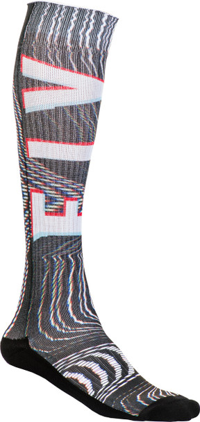 Fly Racing Fly Mx Pro Socks Thin Glitch Black/White Sm/Md Spx009493-A1