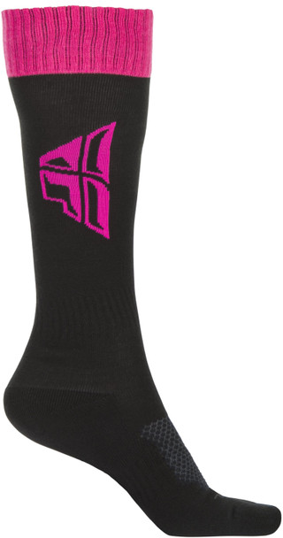 Fly Racing Mx Sock Thick Black/Pink/Grey Lg/Xl 350-0517L