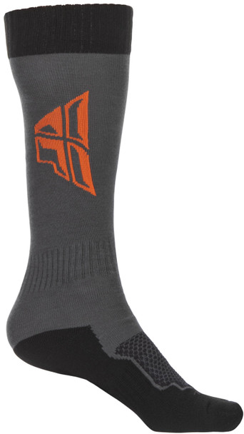 Fly Racing Mx Sock Thick Grey/Black/Orange Sm/Md 350-0516S