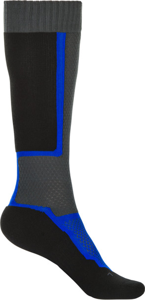 Fly Racing Mx Sock Thin Black/Grey/Blue Sm/Md 350-0513S