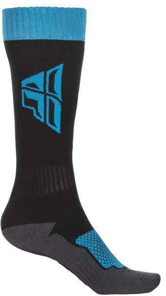 Fly Racing Youth Mx Sock Thick Black/Blue/Grey 350-0514Y