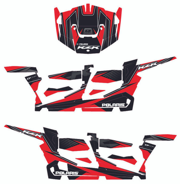 D-Cor Pol Rzr4 Complete Graphic Kit Red/Black 20-60-117