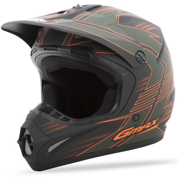 Gmax Gm-46.2X Race Helmet Od Green/Orange X G3466717 Tc-Tc-3F