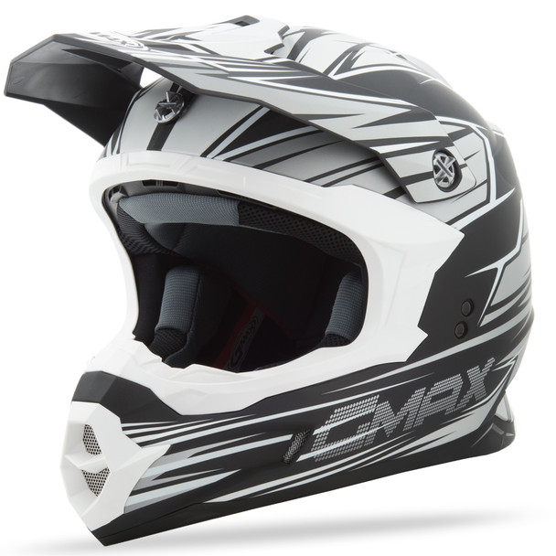 Gmax Mx-86 Off-Road Raz Helmet Matte Black/Silver/White Lg G3861456 Tc-17F