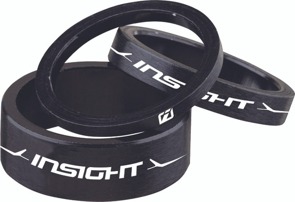 Insight Alloy Headset Spacers Black 1-1/8" 3Mm/5Mm/10Mm Insp118Bkbk