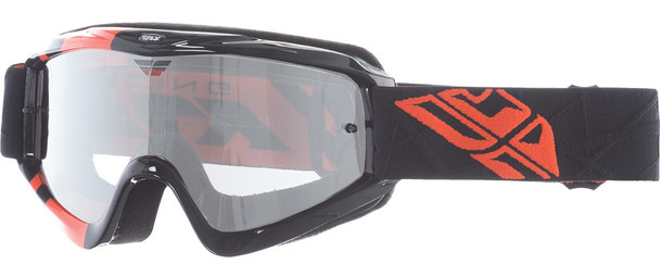 Fly Racing Zone Youth Goggle Blk/Org W/ Clear/Flash Chrome Lens 37-3028