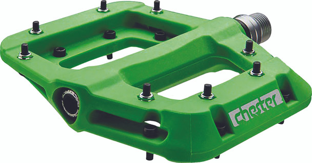 Race Face Chester Pedals Composite Replaceable Pins Green Pd16Chegrn