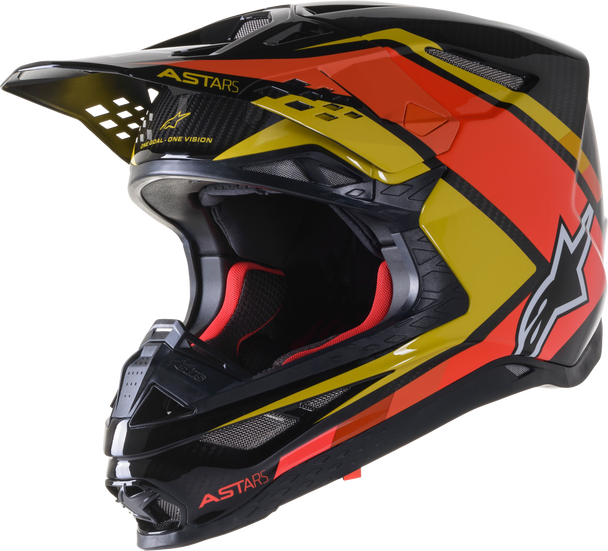 Alpinestars S.Tech S-M10 Carbon Meta2 Helmet Blk/Ylw/Org Glossy Sm 8300422-1549-S