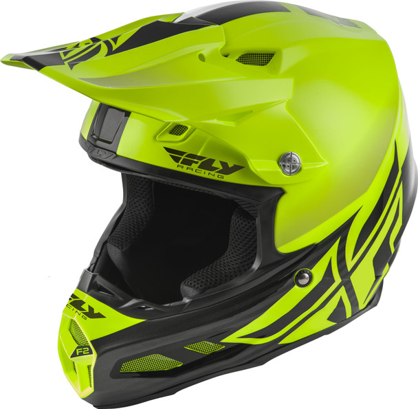 Fly Racing F2 Carbon Shield Helmet Hi-Vis/Black Lg 73-4246-7