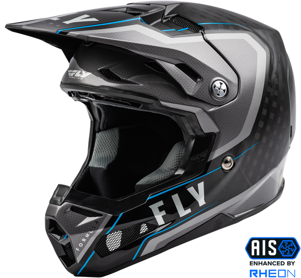 Fly Racing Formula Carbon Axon Helmet Black/Grey/Blue Xl 73-4423X