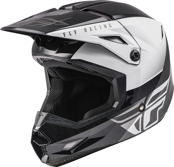 Fly Racing Kinetic Straight Edge Helmet Black/White Xl 73-8630X