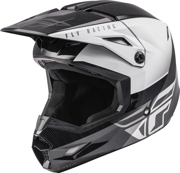 Fly Racing Youth Kinetic Straight Edge Helmet Black/White Yl 73-8630Yl