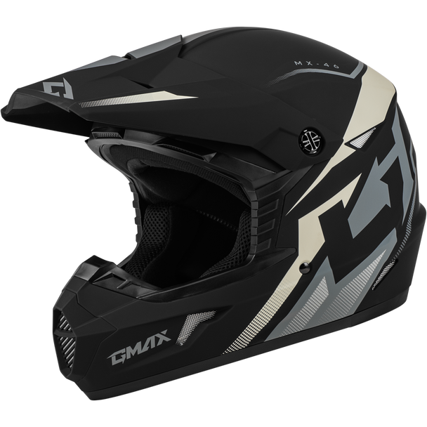 Gmax Mx-46 Compound Helmet Matte Black/Grey/White Xl D3464427~Old