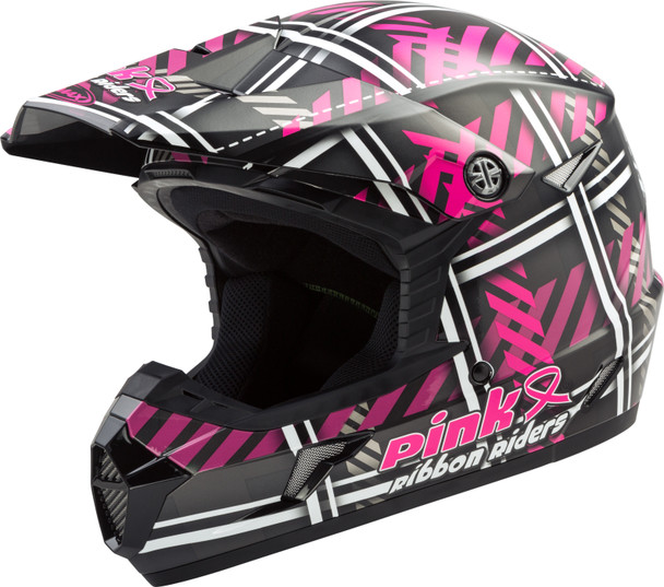 Gmax Mx-46 Off-Road Pink Ribbon Riders Helmet Black/Pink Md G3463225