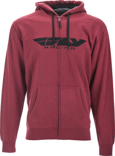 Fly Racing Fly Corporate Zip Up Hoodie Burgundy Heather Sm 354-0199S