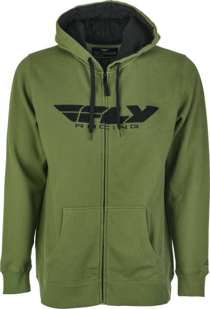 Fly Racing Fly Corporate Zip Up Hoodie Olive Md 354-0192M