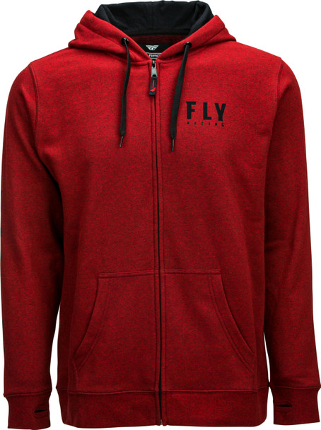 Fly Racing Fly Logo Zip Up Hoodie Red Sm 354-0238S