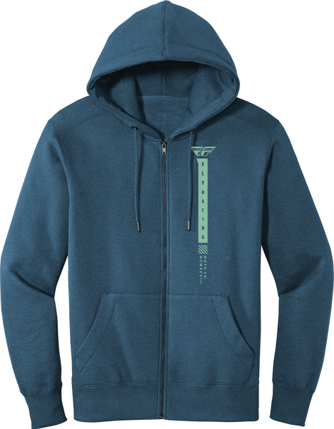 Fly Racing Fly Podium Hoodie Blue Heather/Green 2X 354-01772X