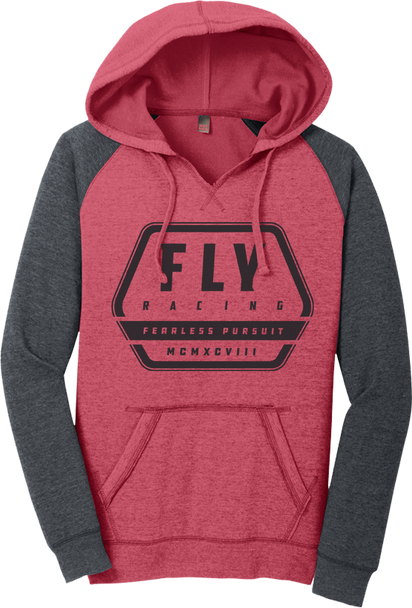 Fly Racing Women'S Fly Track Hoodie Red Heather/Charcoal 2X 358-00862X