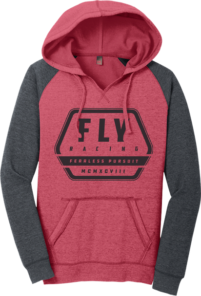 Fly Racing Women'S Fly Track Hoodie Red Heather/Charcoal Lg 358-0086L