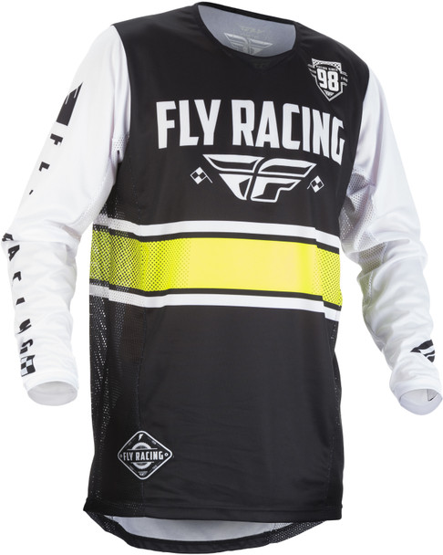Fly Racing Kinetic Era Jersey Black/White Yx 371-420Yx