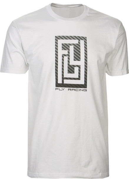 Fly Racing Carbon Tee White M 352-0374M