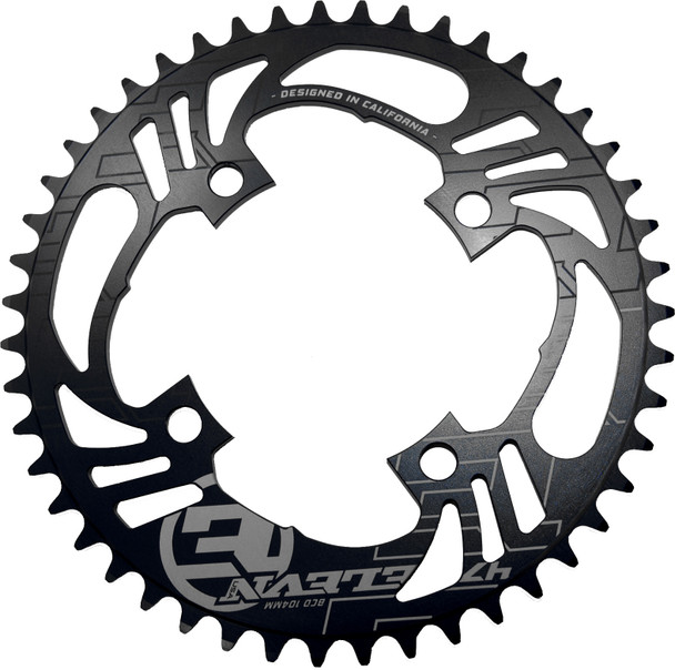 Elevn 4 Bolt Flow Chainring Black 38T Elcrf438Bkbk