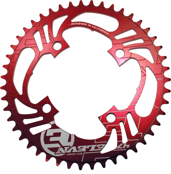 Elevn 4-Bolt Flow Chainring Red 43T Elcrf443Rdrd