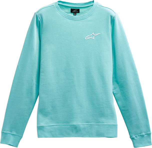 Alpinestars Women'S Ageless Crew Fleece Light Aqua/White Lg 1232-51820-7226-L