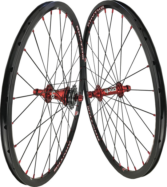 Crupi Rhythm Mini 20X1-1/8" Wheel Black/Red Quad Hub W/ 16 Cog 38012