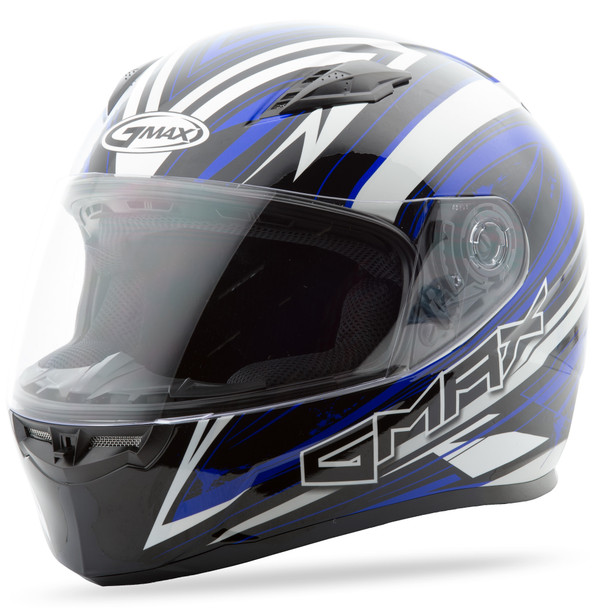 Gmax Ff-49 Full-Face Warp Helmet White/Blue Md G7491215 Tc-2