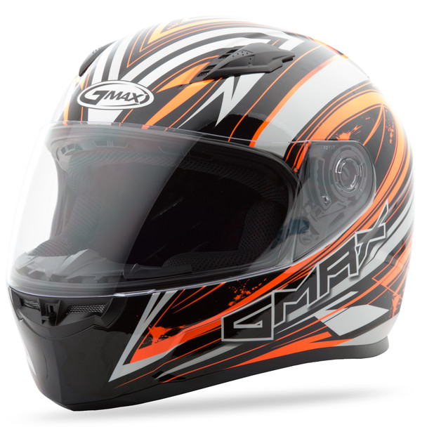 Gmax Ff-49 Full-Face Warp Helmet White/Hi-Vis Orange Xl G7491697 Tc-26