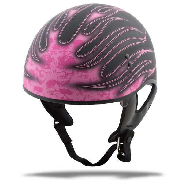 Gmax Gm-65 Flame Half Helmet Matte Black/Pink L G1657406