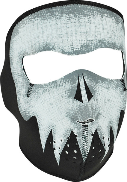 Zan Full Face Mask Glow-In-Dark (Grey Skull) Wnfm081G