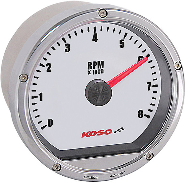 Koso Tnt Tachometer 8000 Rpm Chrome Casing Ba035102