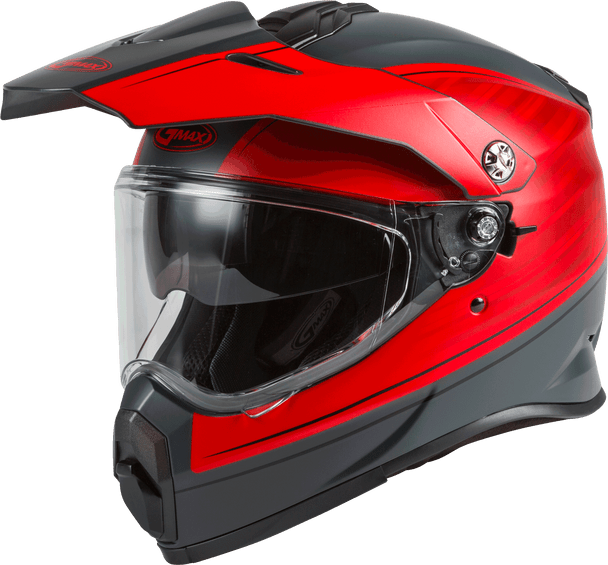 Gmax At-21 Adventure Raley Helmet Matte Grey/Red Lg G1211036