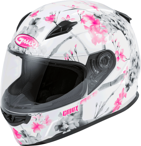 Gmax Ff-49 Full-Face Blossom Helmet White/Pink/Grey Sm F1496854