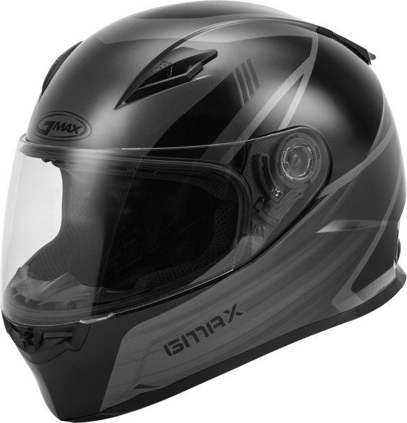 Gmax Ff-49 Full-Face Deflect Helmet Black/Grey Md G1494245