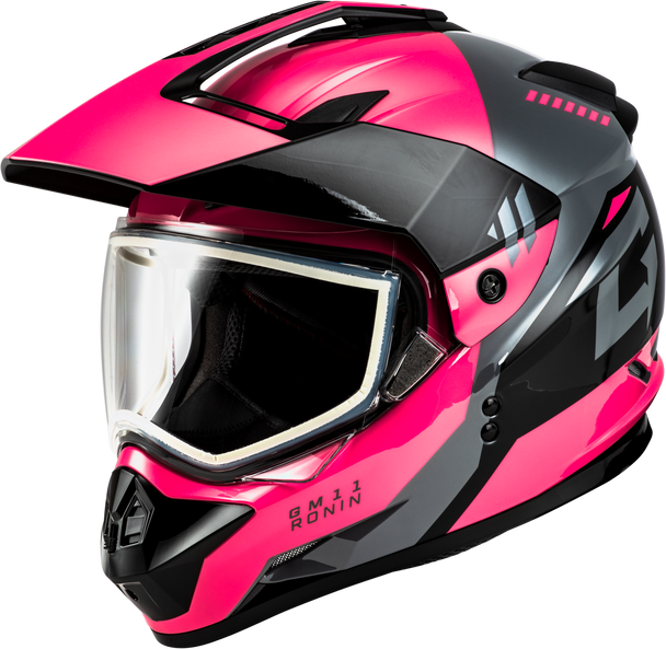 Gmax Gm-11 Ronin Helmet Black/Grey/Pink Lg A11151266