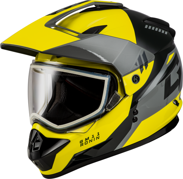 Gmax Gm-11 Ronin Helmet Yellow/Silver/Grey Xs A11151193