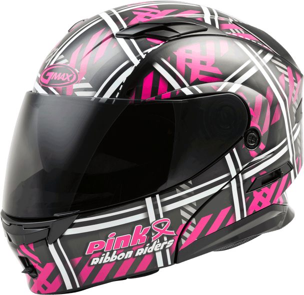 Gmax Md-01 Pink Ribbon Riders Helmet Black/Pink Lg G1012406-Ece