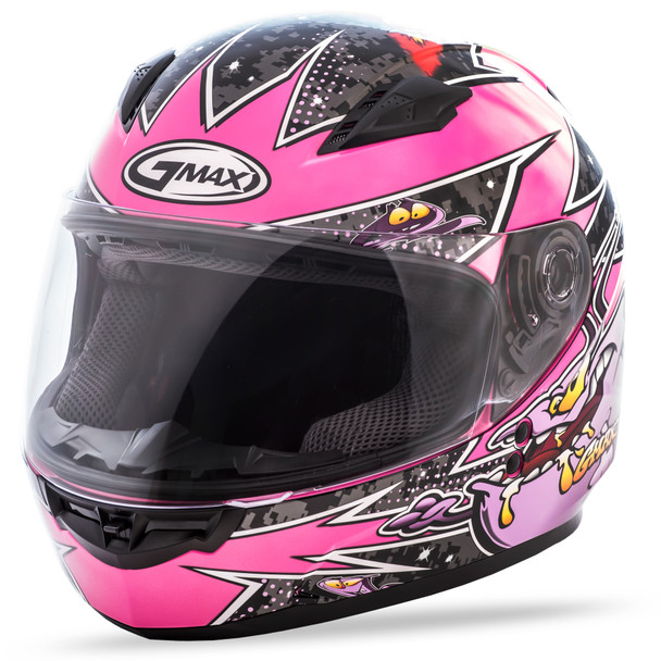 Gmax Youth Gm-49Y Full-Face Alien Helmet Pink/Purple Ys G7496590 Tc-22