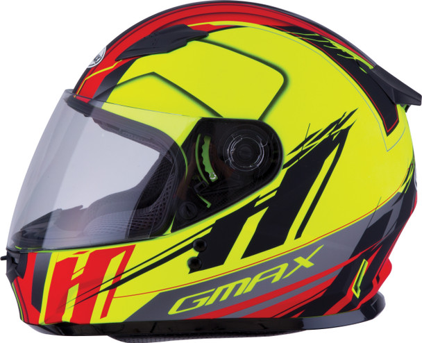 Gmax Youth Gm-49Y Full-Face Rogue Helmet Matte Hi-Vis/Red Ym G7497601