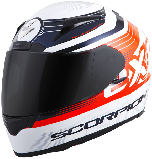 Scorpion Exo Exo-R2000 Full-Face Helmet Fortis White/Orange Lg 200-7815