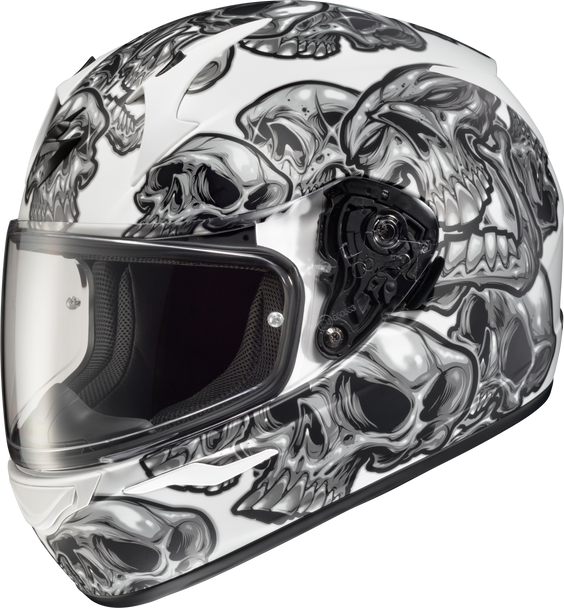 Scorpion Exo Exo-R320 Full-Face Helmet Skull-E Silver 2X 32-3017