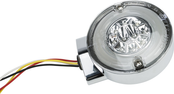 Harddrive Turn/Stop Combo Led Amber/Red Chrome W/Clear Lens 164502