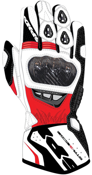 Spidi Str-3 Vent Gloves Black/Red 2X A138-021-2X