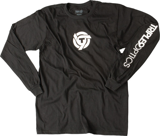 Triple 9 Logo L/S Tee Black Sm 37-2710S