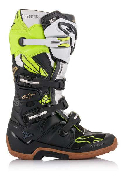 Alpinestars Tech 7 Seattle Sx Le 2020 Boot Black/White/Yellow Fluo Sz 08 2012014-1256-8