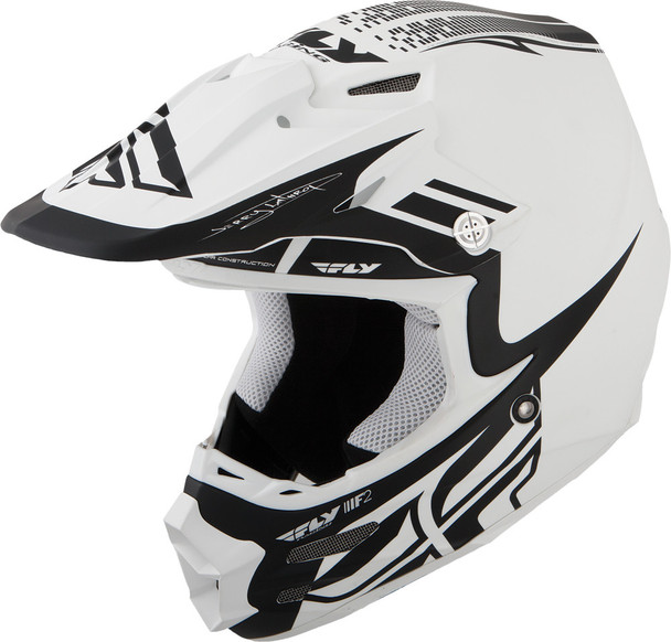 Fly Racing F2 Carbon Dubstep Helmet Matte White/Black S 73-4070S